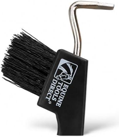 Horse Hoof Pick with Brush, Soft Touch Ergonomic Black Handle, Durable Hoof Cleaning Tool for Horses, Ponies & Farrier Hoof Care