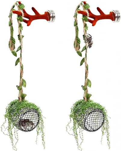 5Pcs Jumping Spider Enclosure Accessories with Hammock, Magnetic Climbing Rope, Resting Ledge Platforms and Feeding Dish Bowl & Hook for Terrarium Habitat (Two Hammocks)