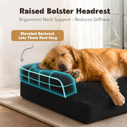 MEKIY Orthopedic XL Dog Bed with Bolster for Extra Large Size Dogs