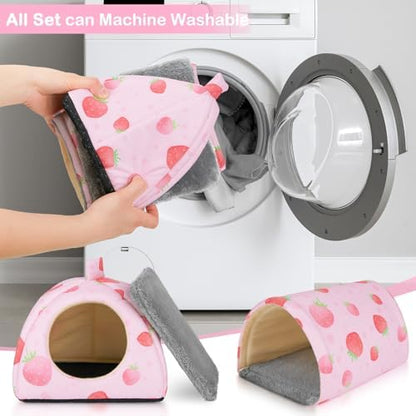 Bienbee Guinea Pig Hideout, 2 Piece Washable Set for Small Animals Small