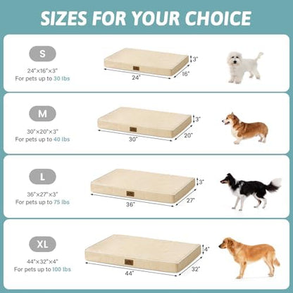 COZY KISS Cooling Orthopedic Dog Bed, Q-Max>0.5, Waterproof Lining, 36x27in