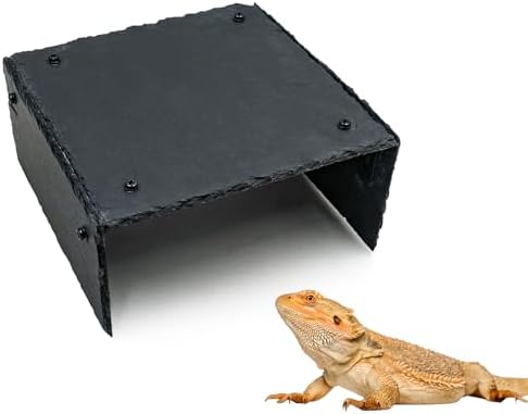 Bearded Dragon Tank Accessories, Slate Rocks for Reptiles, Bearded Dragon Basking Platform, Habitat Hide for Bearded Dragons, Tortoise, Gecko, Snake and Other Reptile & Amphibian