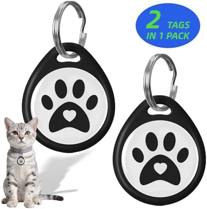 2 Pack QR Code Cat ID Tags for Collar, Personalized Smart Cat Tag with Online Profile, Scan to Contact Owner, No Battery No Subscription, Anti-Lost Cat ID Tag (1")