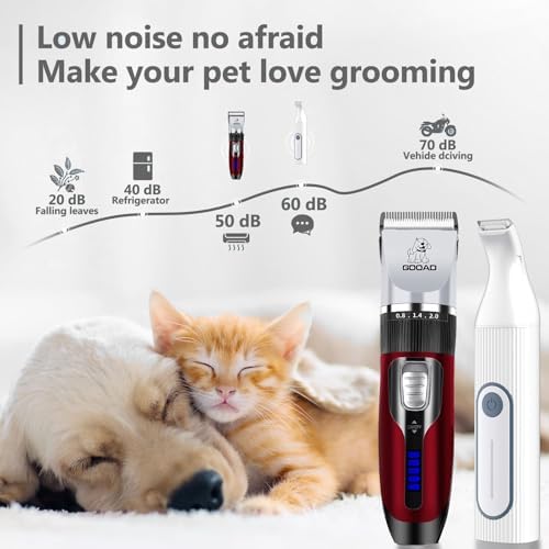4 in 1 Dog Clippers Grooming Kit and Paw Trimmer for Thick Hair&Coats
