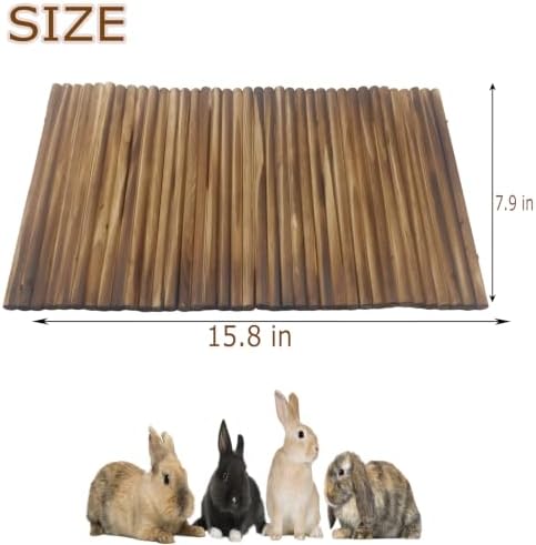 kathson Guinea Pig Wooden Bridge Ladder（15.8 x 7.9 in）, Wooden Flexible Hideout - Extra Large Wooden Rabbit Climbing Tunnel Hideaway for Bunny Guinea Pig Chinchillas Hedgehogs and Other Rodents