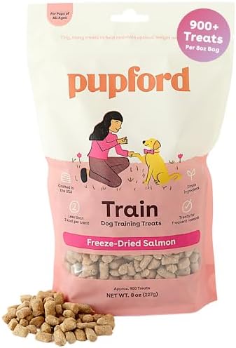 Pupford Freeze Dried Training Treats for Dogs & Puppies (Salmon, 8 oz)