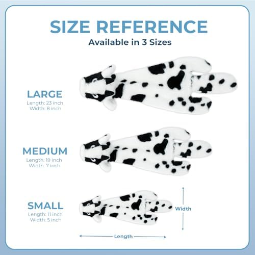 Best Pet Supplies 2-in-1 Stuffless Squeaky Dog Toy - Cow, Large