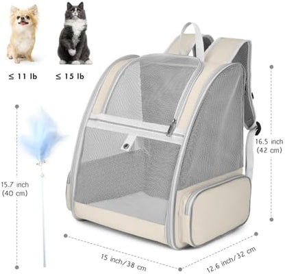 Cat Backpack Carrier, Ventilated Mesh Backpack Carrier for Small Dog Pet