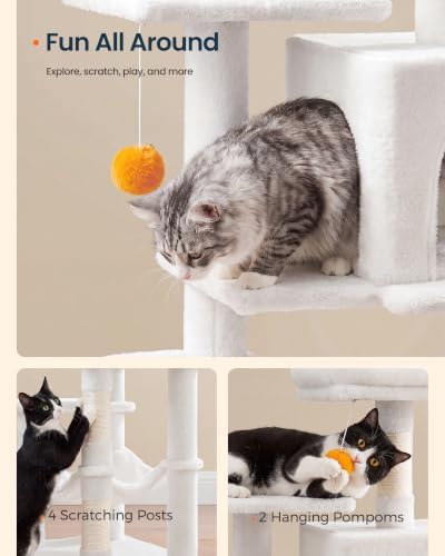 SONGMICS HOME Cat Tree for Indoor Cats, Multi-Level Tower
