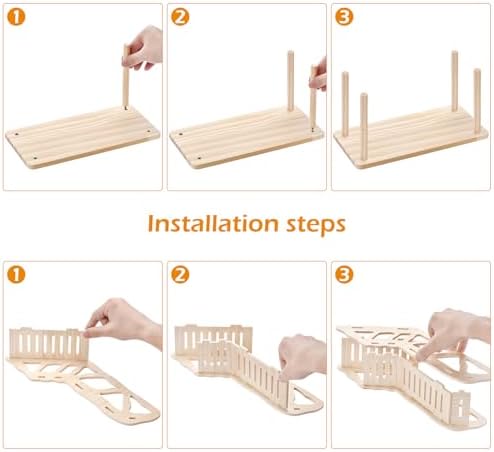 Hamster Play Wooden Platform，2-piece Set Hamster cage Accessories Toys