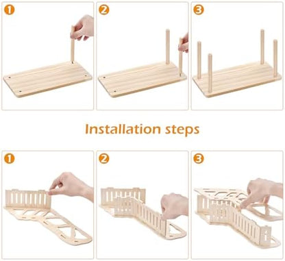 Hamster Play Wooden Platform，2-piece Set Hamster cage Accessories Toys