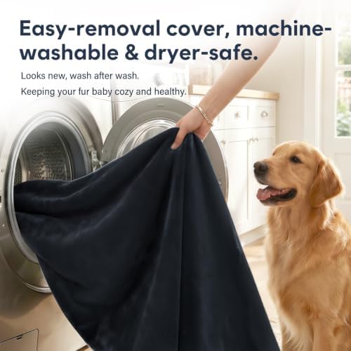 Magic Dog Super Soft Large Dog Bed, 39 Inches Orthopedic Foam Pet Beds with Anti Slip Bottom, Dog Sleeping Mattress with Removable and Washable Cover, Dark Grey L,39'' X 33.5'' X 3.7''