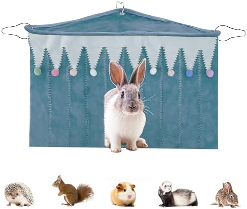 Forest Cage Corner Hideout, Pets Corner Hideout for Guinea Pigs, Rabbits, Ferrets, Chinchillas, Gerbils, Hedgehogs (Blue)