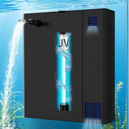coospider-repta Aquarium Filter UV Green Clean Machine for 15-40 Gallon Fish Tank Crystal Clear 100GPH