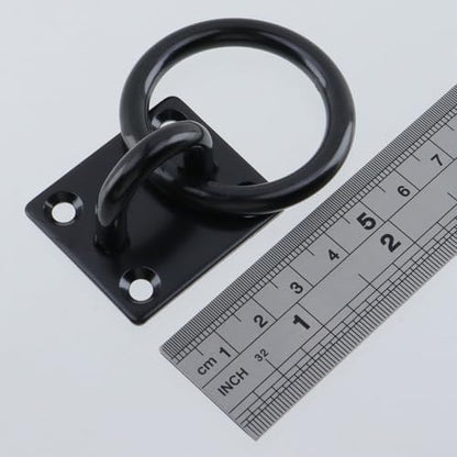 4Pcs 6mm 304 Stainless Steel Square Pad Horse Tie Rings