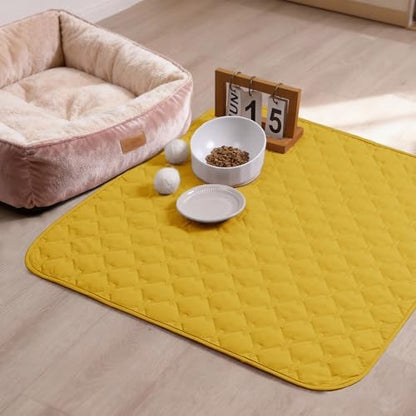 gogobunny 100% Double-Sided Waterproof Dog Bed Cover Pet Blanket Sofa Couch Furniture Protector for Puppy Large Dog Cat, Reversible (30x30 Inch (Pack of 1), Dark Yellow/Light Yellow)