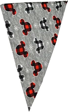 Briefly Stated Pets Mickey Mouse Plaid Ears Merry Christmas Pet Bandana (One Size)