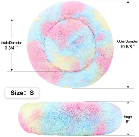 NOYAL Donut Dog Bed for Small Medium Pets, Plush Calming Faux Fur