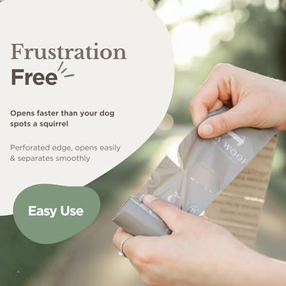 100% Certified Home Compostable and Biodegradable Dog Poop Bags - ASTM D6400 & EN 13432 Compliant Dog Waste Bags – 180 Bags – 12 x Rolls of Plant Based Compostable Waste Bags - Thick Doggie Poop Bags