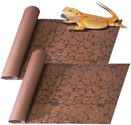 BNOSDM 2 PCS Reptile Carpet Mat Terrarium Liner Bedding Reptile Cage Mat Supplies for Tortoise Lizard Leopard Gecko Snake Chameleon 19.7" x 11.8"