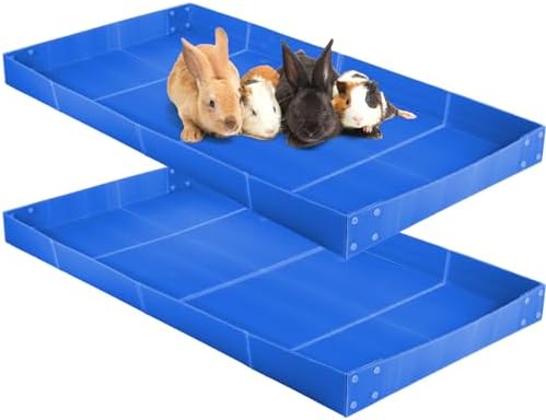 Wenqik 2 Pcs Guinea Pig Cage Liner Corrugated Plastic Base, Blue