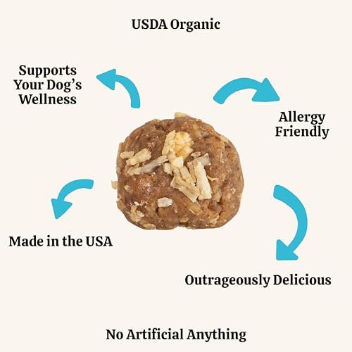 Lord Jameson Everyday Calm Soft & Chewy Organic Dog Treats - Organic Peanut Butter & Soothing Chamomile - No-Bake Recipe - Gluten-Free, Preservative-Free, USDA Certified Organic - Made In USA 6 oz