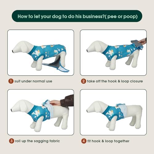 Kuoser Dog Recovery Suit, Female Male Spay Neuter Surgery Suit, Cloud, M