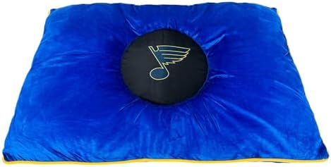Pets First NHL ST. Louis Blues PET Bed - Soft & Cozy Plush Pillow Bed. Sports Themed Dog Bed. Cuddle, Warm Sports Mattress Bed for Dogs & Cats.