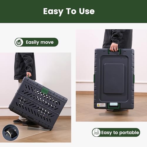 Collapsible Dog Crate for Large/Medium Dogs - 36" L Foldable Dog Cage No-Tool Assembly, Travel Dog Crate with 2 Wheels - Easy to Carry, Space-Saving, Indoor Outdoor Use,Dark Grey 36.4”L*22.84”W*25.8”H