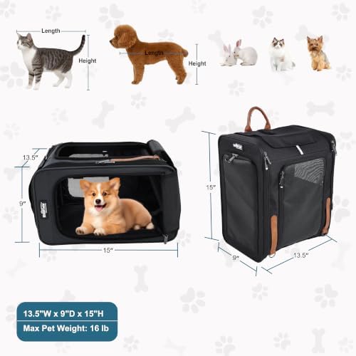 EliteField Deluxe Backpack Pet Carrier for Cats and Dogs (3-Year Warranty)