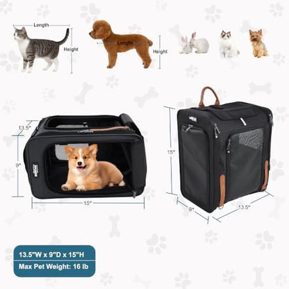 EliteField Deluxe Backpack Pet Carrier for Cats and Dogs (3-Year Warranty)