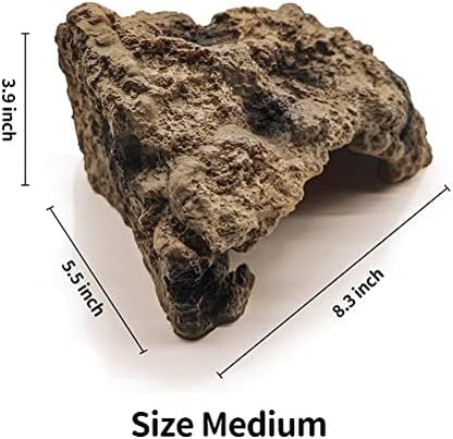 Reptile Hide Bearded Dragon Cave Hideouts Habitat Décor for Snake (Medium)