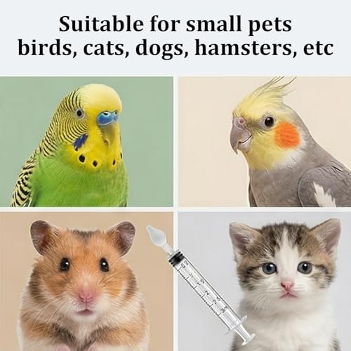 Baby Bird Feeding Syringe Set, Small Pet Parrot Feeding Tubes for Birds, Hand Feeding Tubes Kit Parrot Feeder Food Feeding & Watering Supplies for Small Pet Baby Birds (23 Pcs)