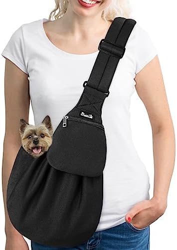 SlowTon Dog Carrier Sling - Thick Padded Shoulder Strap Adjustable, DB, M