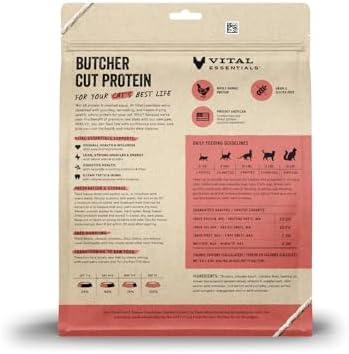 Vital Essentials Freeze Dried Cat Food, Chicken Mini Patties, 15 oz Bag
