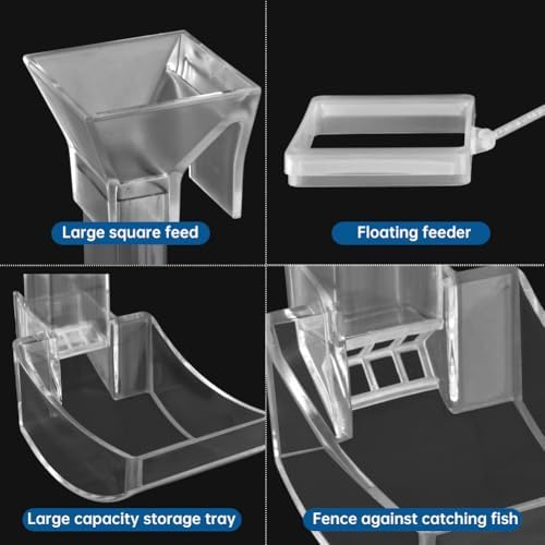 Shrimp Feeding Tube and Dish Set,Aquarium Fish Feeder Tube Kit,Clear Shrimp Feeder Fish Tank Feeding Supplies with Feeding Ring Cleaning Brush for Fish Tank Aquarium Feeding Dish