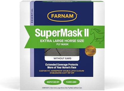 Farnam SuperMask II Horse Fly Mask Without Ears, XL Size, Color May Vary