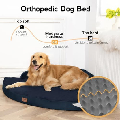 MEKIY Orthopedic Waterproof Dog Bed with Sides for Large Medium Dogs