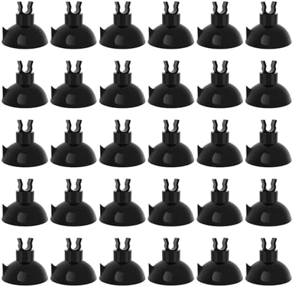 Pawfly Aquarium Suction Cup Clips for Standard 3/16" ID Airline Tubing Black Air Hose Holder Clamp Accessories for Fish Tank Aeration Setup, 30 Pack