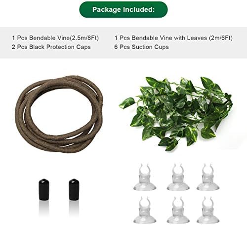 Coolrunner 8FT Reptile Vines and Flexible Reptile Leaves