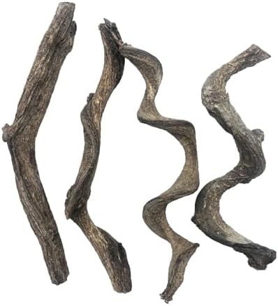 Reptile Decor 4PCS Natural Forest Branch Terrarium Habitat Wood Decoration Lizard Climbing Tree Branch for Bearded Dragon Gecko Snake Frog Chameleon Spider