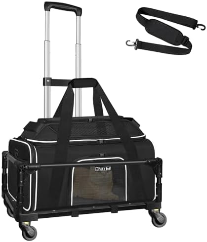 Petskd Top-Expandable Small Pet Carrier with Wheels Airline Approved