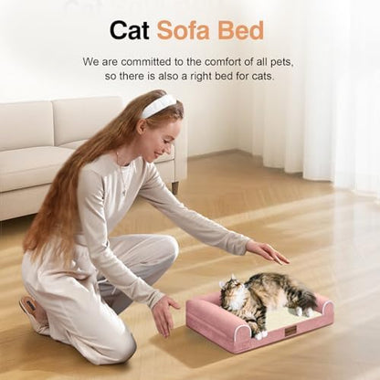 NANUYA Orthopedic Dog Bed for Small Dogs, 20 x 14 Inch, Pink