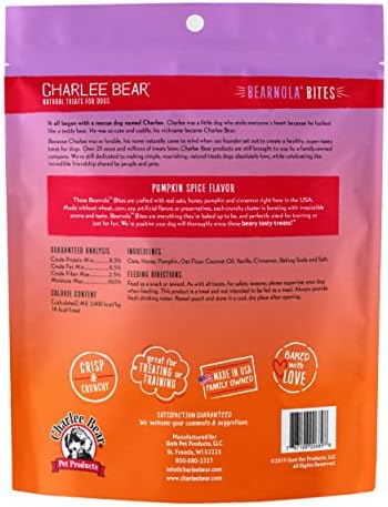 Charlee Bear Bearnola Bites Crunchy Dog Treats, Pumpkin Spice, 8 oz