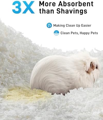 BUCATSTATE Hamster Bedding 101L, Truly 99% Dust-Free Paper Bedding, White