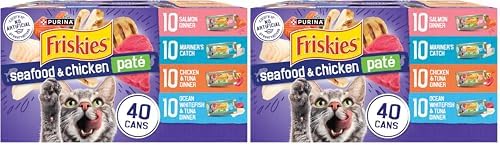 Friskies Purina Pate Wet Cat Food Variety Pack Seafood and Chicken Pate Favorites VP - 5.5 oz. Cans,(Pack of 80)