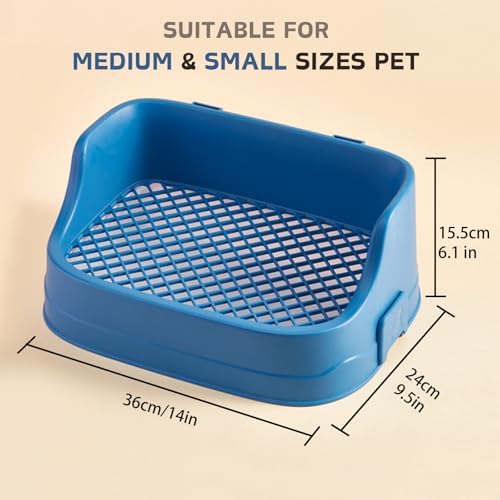 Rabbit Litter Box, Small Animals Litter Tray for Cage Detachable Bedding Litter Pan Potty Toilet Trainer Corner for Pet Rabbits Guinea Pigs Hamsters Chinchillas (Blue)