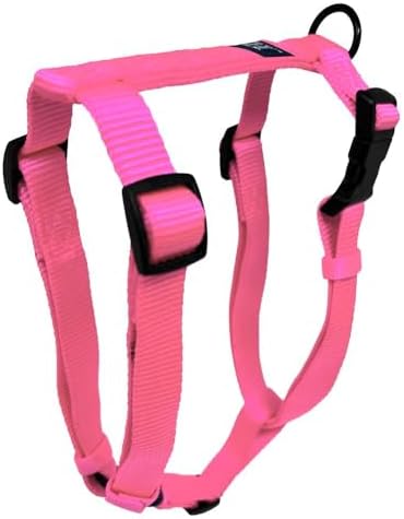 Hamilton Adjustable Nylon Dog Harness, Medium 3/4" x 20-30", Hot Pink