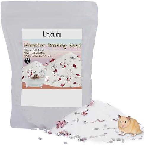 DR.DUDU 2.8lb Hamster Sand for Sand Bath, Hamster Cage Accessories(White)