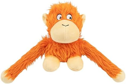 Best Pet Supplies Interactive Squeaky Dog Chew Toy, Ideal Dog Toys for Chewers, Small, Medium & Large Dogs, and Fetch Lovers - O-Hug-Atan (Orange), Large